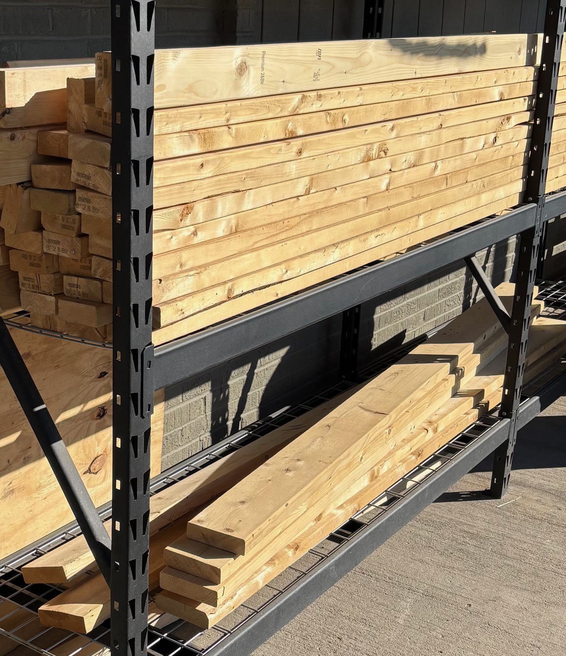 2x4s and 2x6s in lumber display