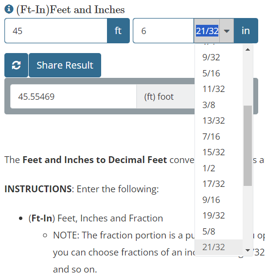Miles and Feet to Decimal Miles