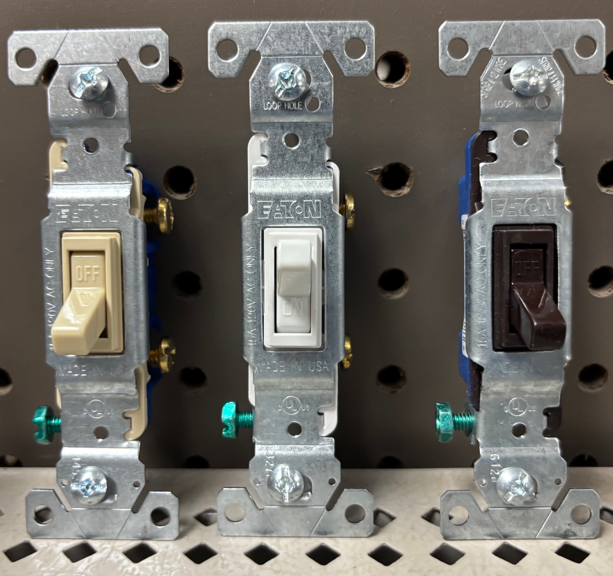 Electrical switches - 3 different colors