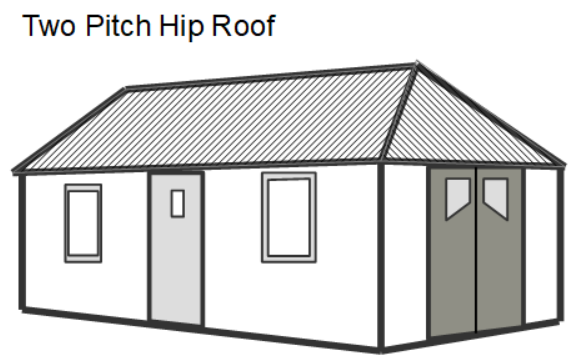 Two pitch hip roof diagram